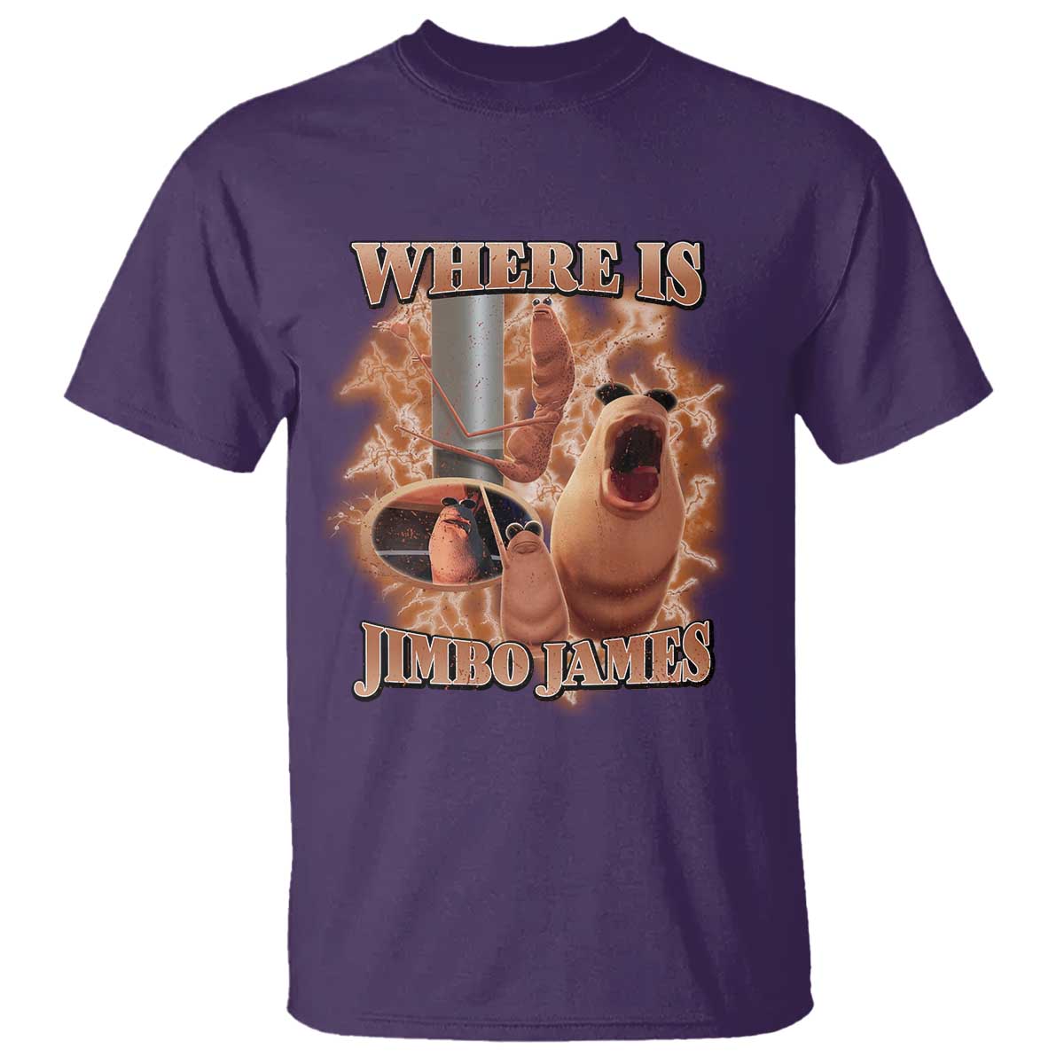 Marcus The Worm Meme T Shirt Where Is Jimbo James TS14 Purple Print Your Wear