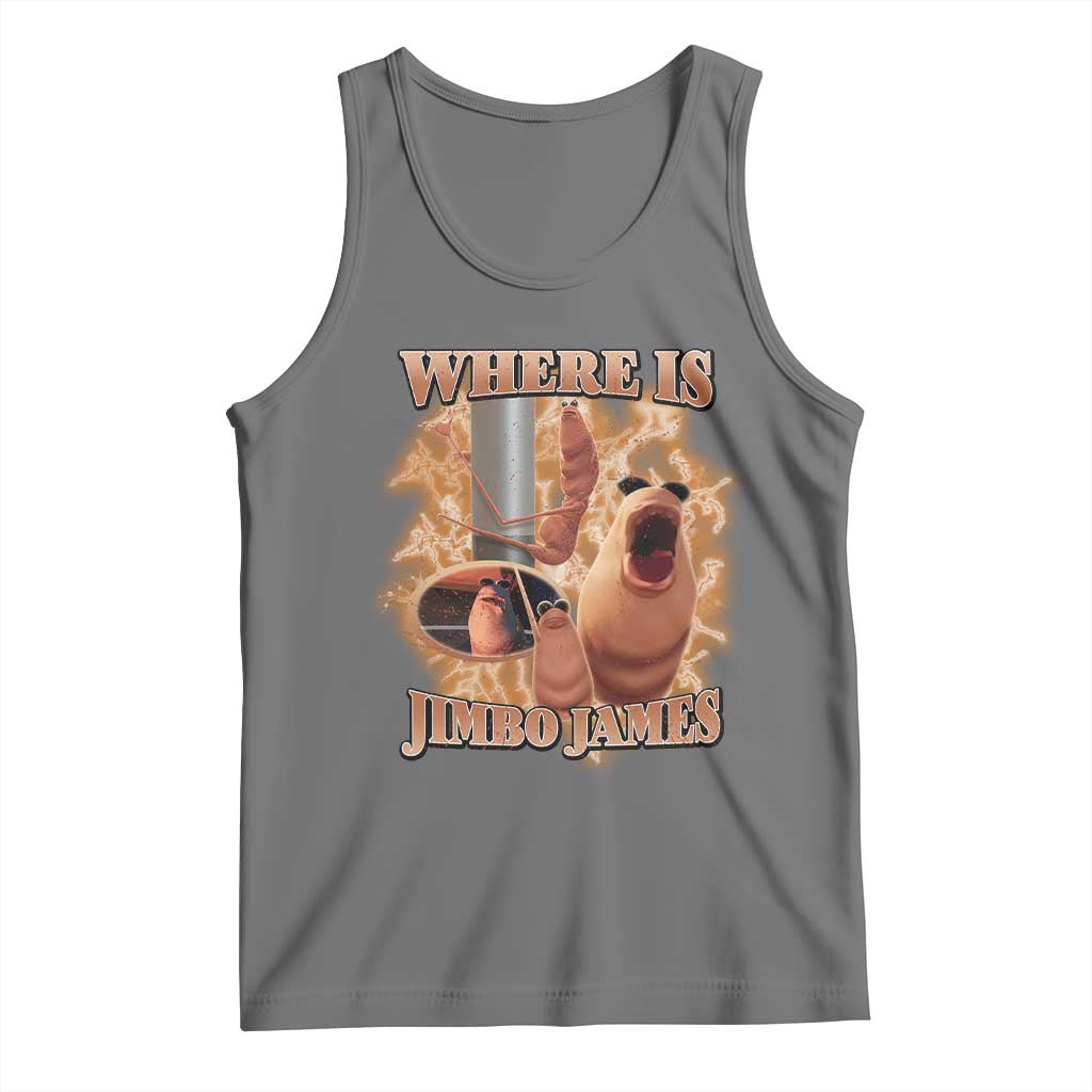 Marcus The Worm Meme Tank Top Where Is Jimbo James TS14 Black Heather Print Your Wear