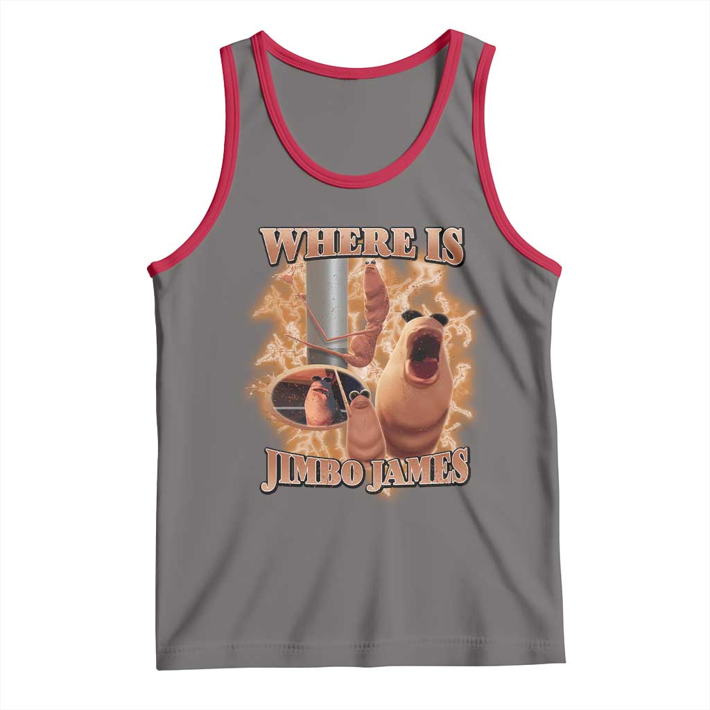 Marcus The Worm Meme Tank Top Where Is Jimbo James TS14 Deep Heather Red Print Your Wear