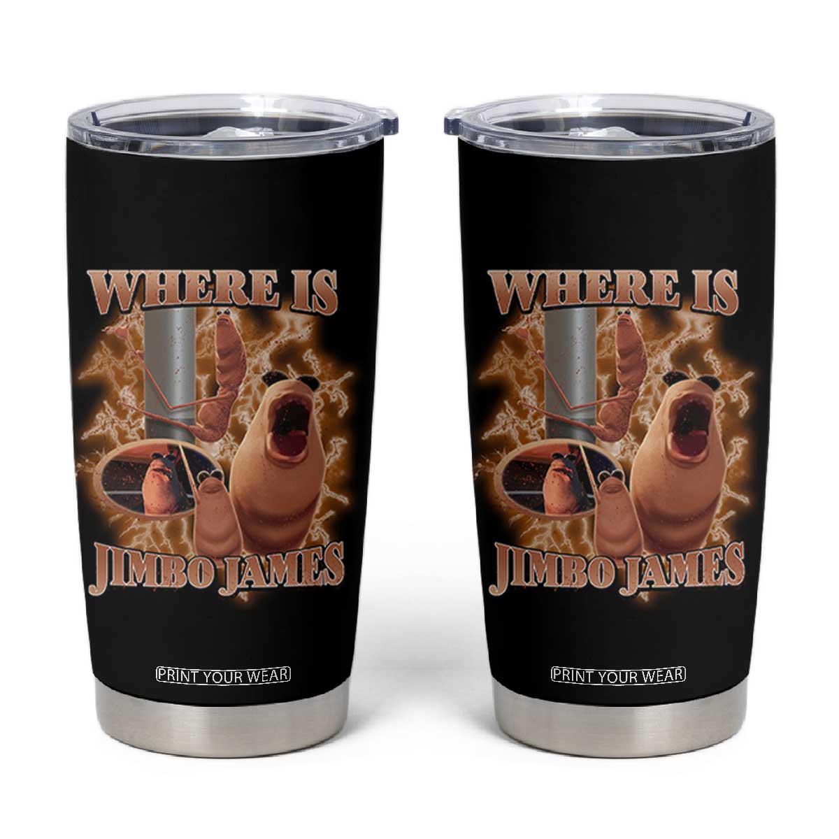 Marcus The Worm Meme Tumbler Cup Where Is Jimbo James TS14 Black Print Your Wear