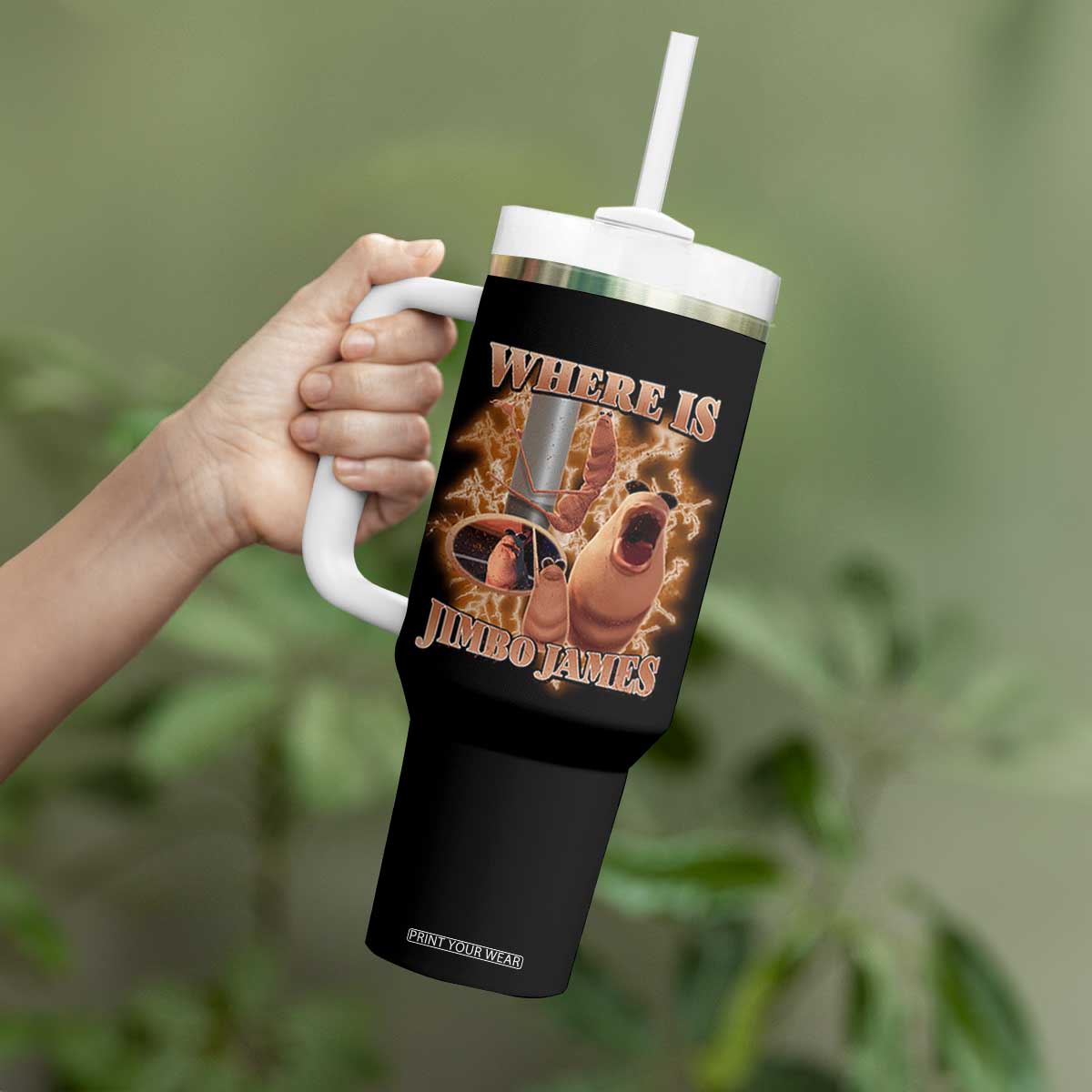 Marcus The Worm Meme Tumbler With Handle Where Is Jimbo James TS14 Print Your Wear