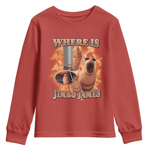 Marcus The Worm Meme Youth Sweatshirt Where Is Jimbo James TS14 Red Print Your Wear