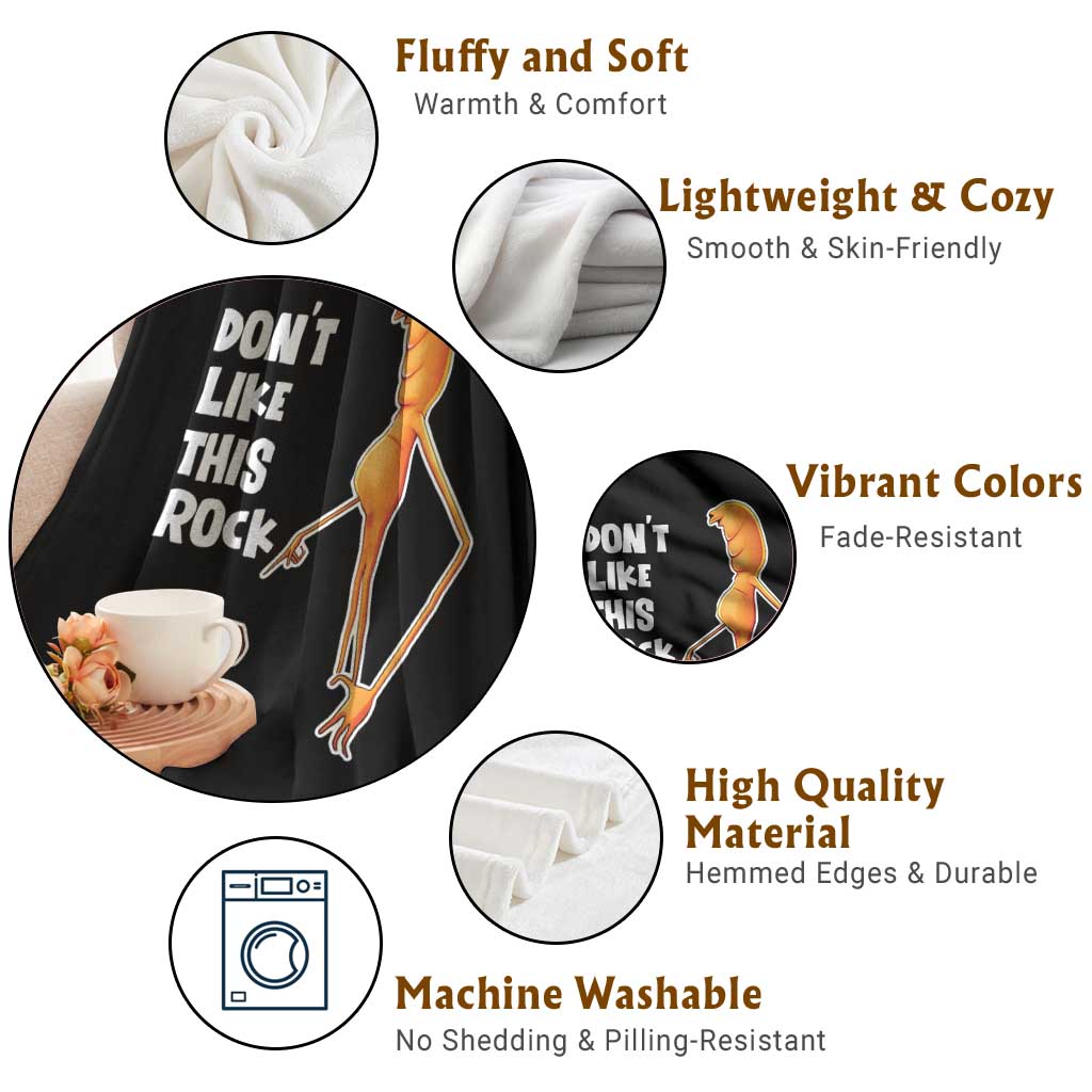 Marcus The Worm Meme Throw Blanket Do Not Like This Rock TS14 Print Your Wear