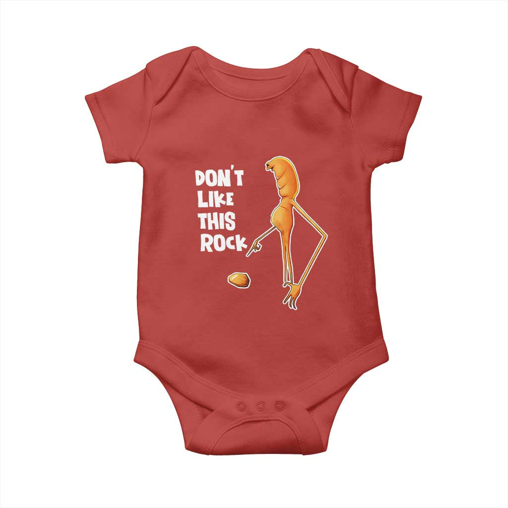 Marcus The Worm Meme Baby Onesie Do Not Like This Rock TS14 Red Print Your Wear