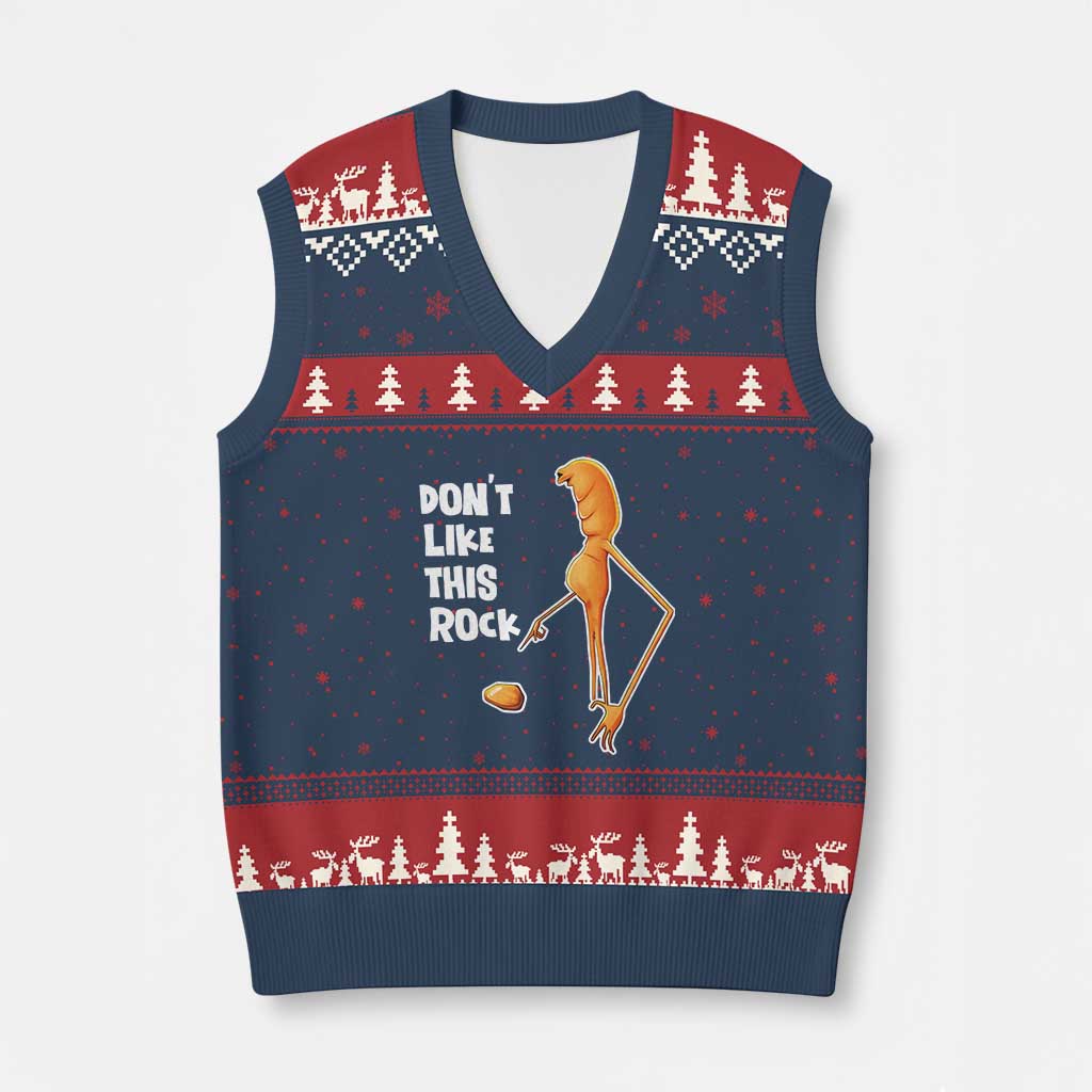 Marcus The Worm Meme V-Neck Knit Sweater Vest Do Not Like This Rock TS14 Navy Red Print Your Wear