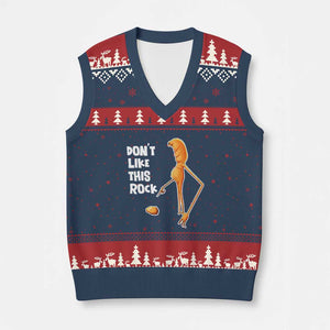 Marcus The Worm Meme V-Neck Knit Sweater Vest Do Not Like This Rock TS14 Navy Red Print Your Wear