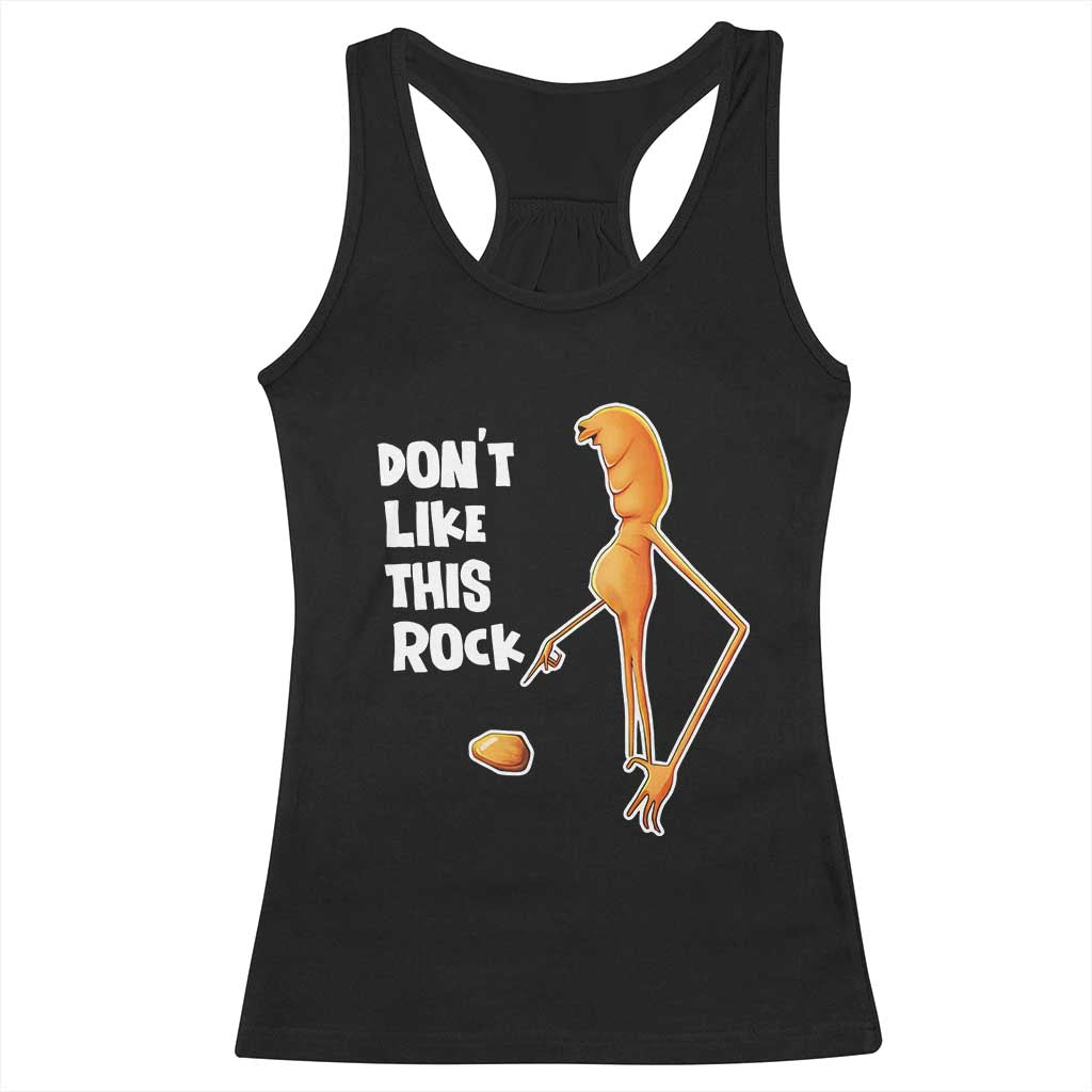 Marcus The Worm Meme Racerback Tank Top Do Not Like This Rock TS14 Black Print Your Wear