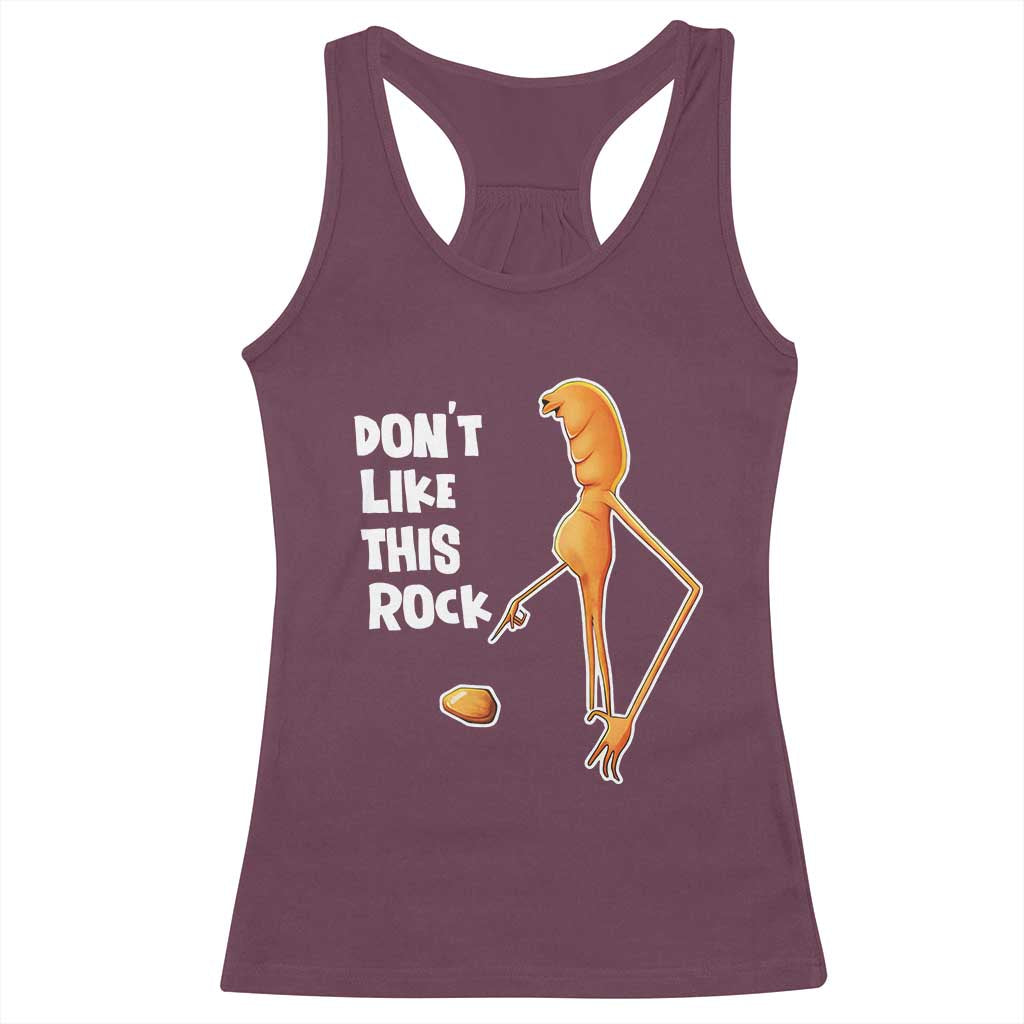 Marcus The Worm Meme Racerback Tank Top Do Not Like This Rock TS14 Maroon Print Your Wear