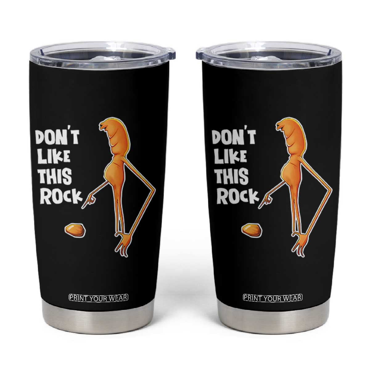 Marcus The Worm Meme Tumbler Cup Do Not Like This Rock TS14 Black Print Your Wear