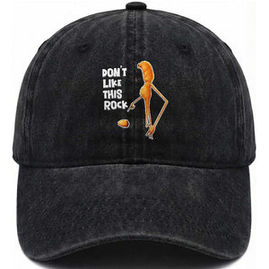 Marcus The Worm Meme Washed Cotton Baseball Cap Do Not Like This Rock TS14 Washed Cap Universal Fit Black Print Your Wear