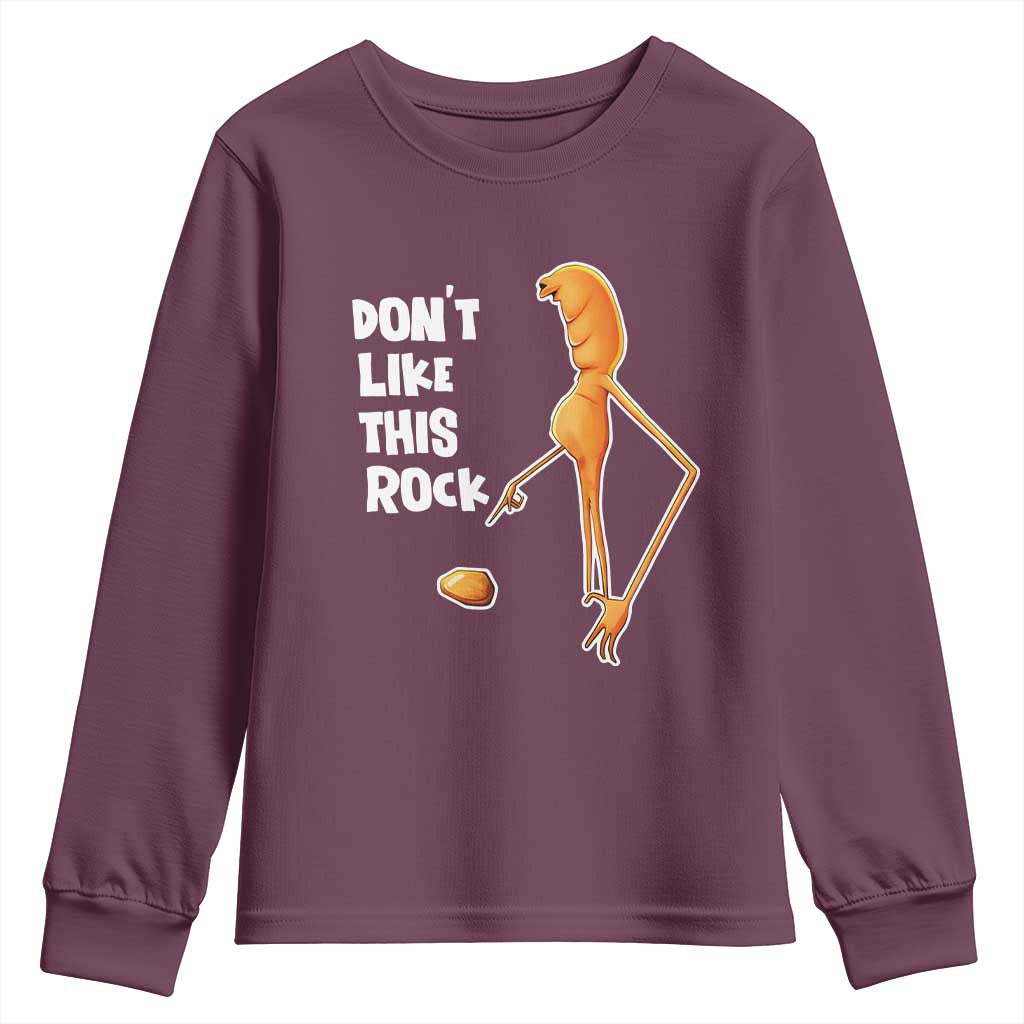 Marcus The Worm Meme Youth Sweatshirt Do Not Like This Rock TS14 Maroon Print Your Wear