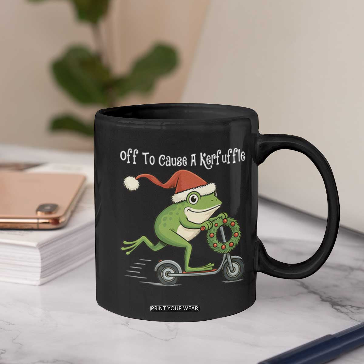 Off To Cause A Kerfuffle Coffee Mug Funny Frog Christmas TS14 Print Your Wear
