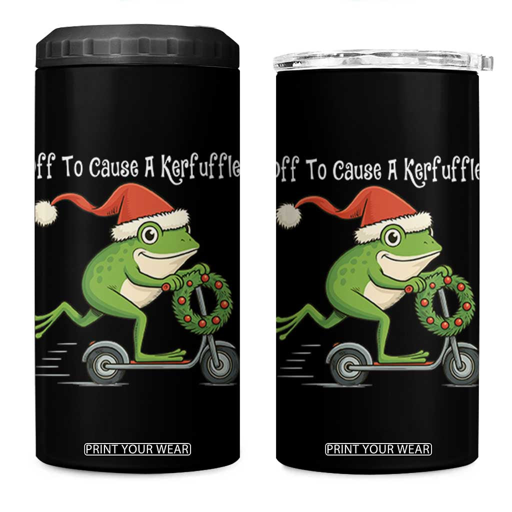 Off To Cause A Kerfuffle 4 in 1 Can Cooler Tumbler Funny Frog Christmas TS14 One Size: 16 oz Black Print Your Wear