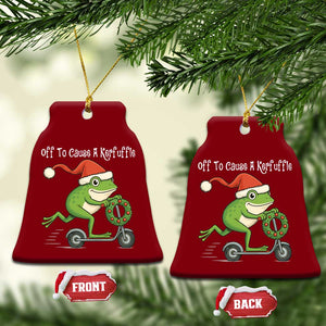 Off To Cause A Kerfuffle Ceramic Ornament Funny Frog Christmas TS14 Print Your Wear