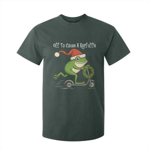Off To Cause A Kerfuffle T Shirt For Kid Funny Frog Christmas TS14 Dark Forest Green Print Your Wear