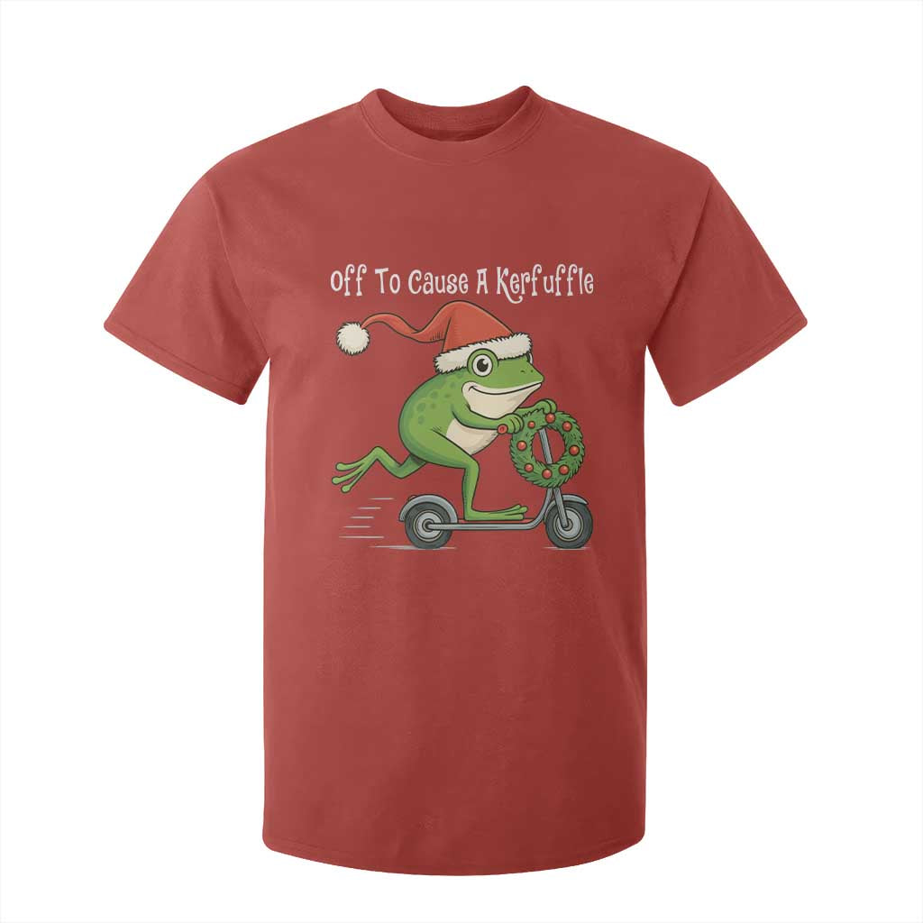 Off To Cause A Kerfuffle T Shirt For Kid Funny Frog Christmas TS14 Red Print Your Wear