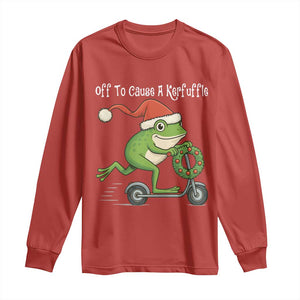 Off To Cause A Kerfuffle Long Sleeve Shirt Funny Frog Christmas TS14 Red Print Your Wear