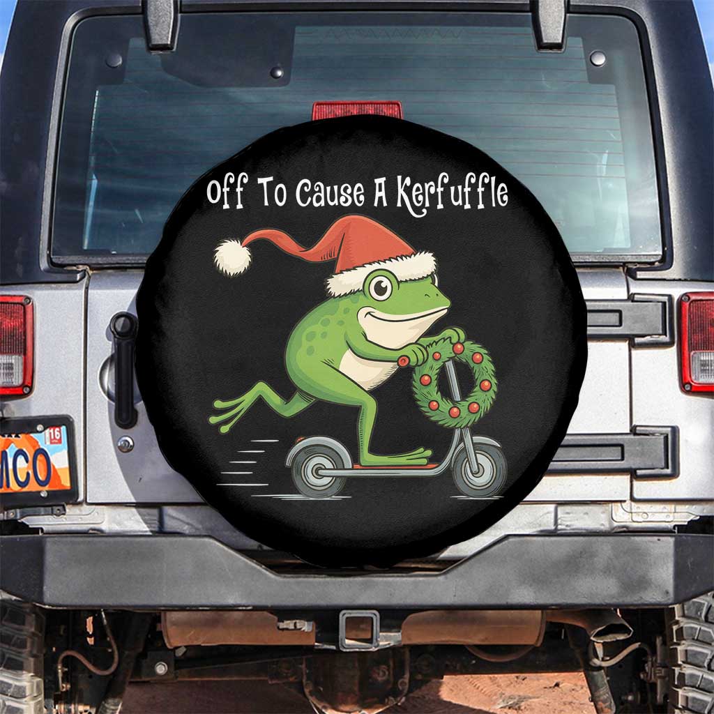 Off To Cause A Kerfuffle Spare Tire Cover Funny Frog Christmas TS14 No hole Black Print Your Wear