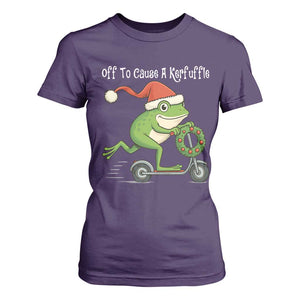 Off To Cause A Kerfuffle T Shirt For Women Funny Frog Christmas TS14 Purple Print Your Wear