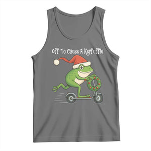 Off To Cause A Kerfuffle Tank Top Funny Frog Christmas TS14 Black Heather Print Your Wear