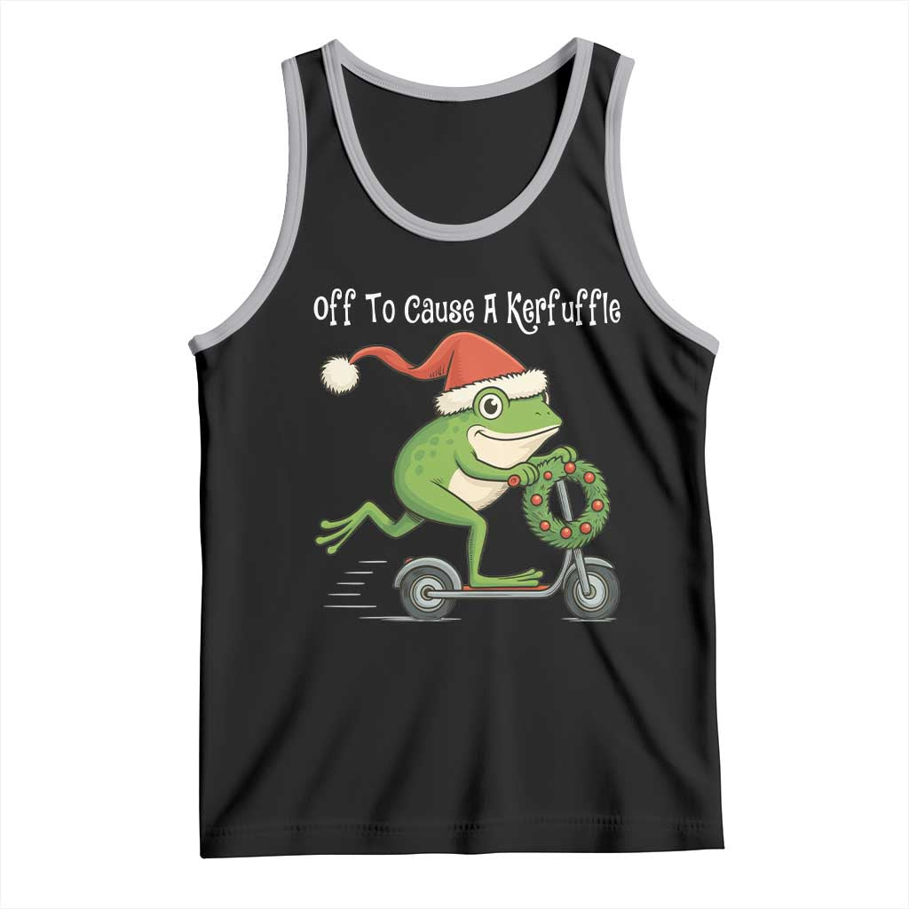 Off To Cause A Kerfuffle Tank Top Funny Frog Christmas TS14 Black Athletic Heather Print Your Wear