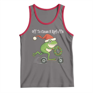 Off To Cause A Kerfuffle Tank Top Funny Frog Christmas TS14 Deep Heather Red Print Your Wear