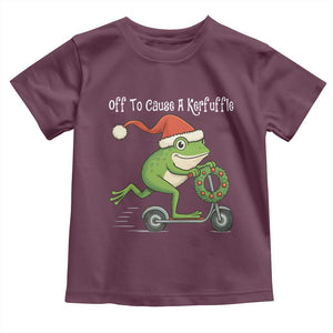 Off To Cause A Kerfuffle Toddler T Shirt Funny Frog Christmas TS14 Maroon Print Your Wear