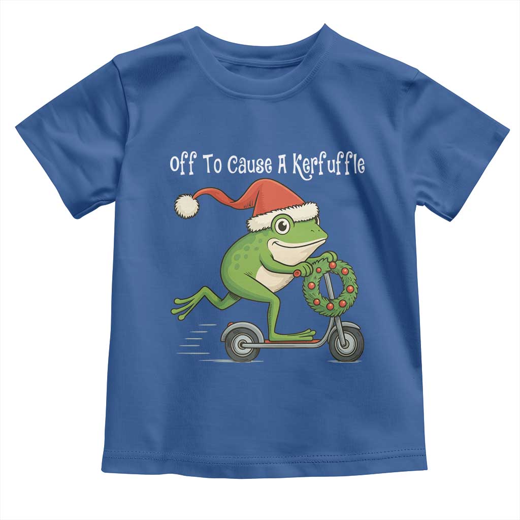 Off To Cause A Kerfuffle Toddler T Shirt Funny Frog Christmas TS14 Royal Blue Print Your Wear