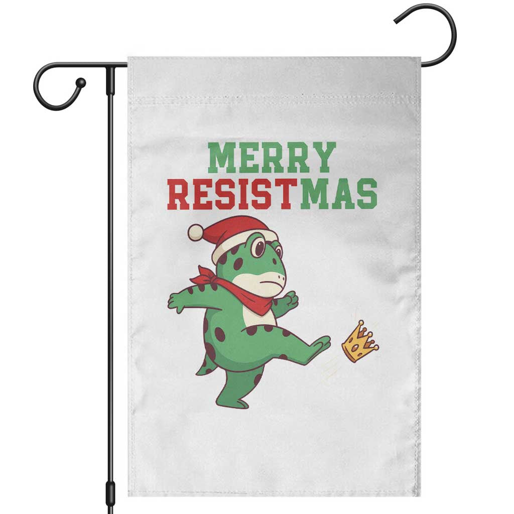 Merry Resistmas Frog Christmas Garden Flag TS14 White Print Your Wear
