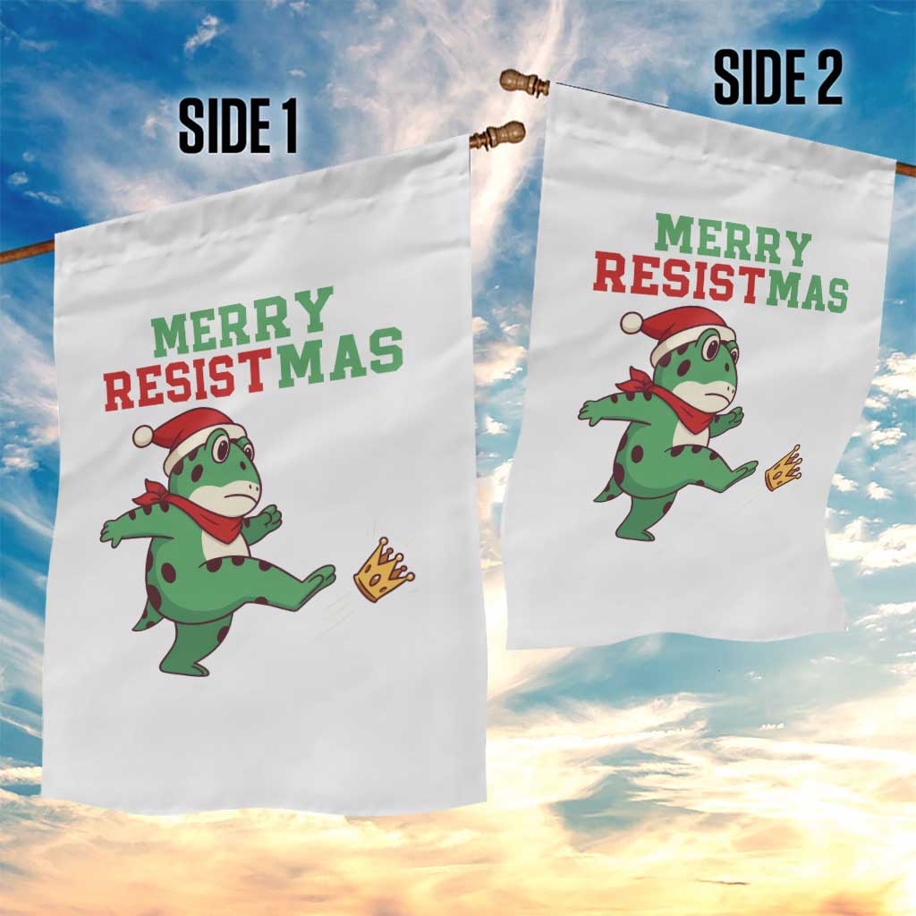 Merry Resistmas Frog Christmas Garden Flag TS14 Print Your Wear