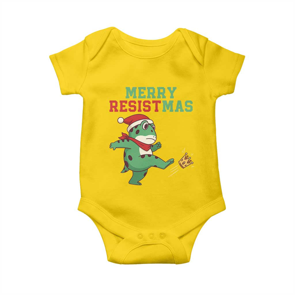 Merry Resistmas Frog Christmas Baby Onesie - Print Your Wear