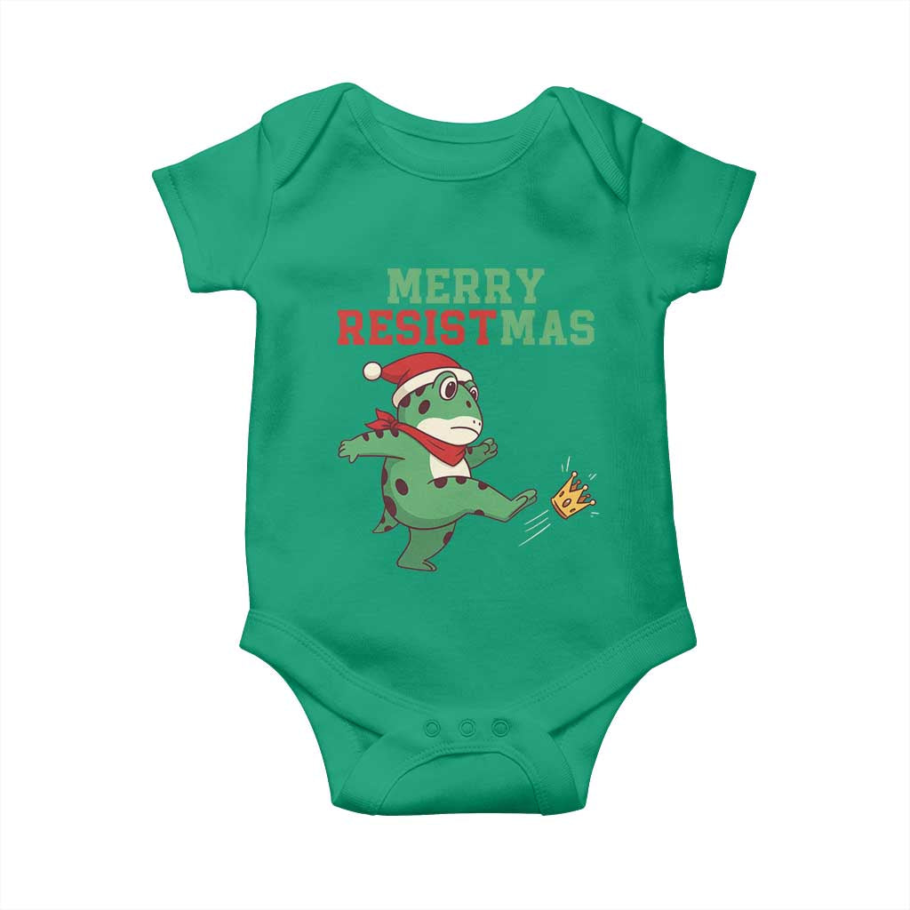 Merry Resistmas Frog Christmas Baby Onesie TS14 Irish Green Print Your Wear