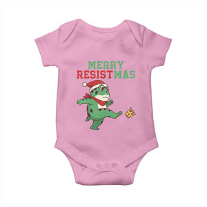 Merry Resistmas Frog Christmas Baby Onesie TS14 Light Pink Print Your Wear