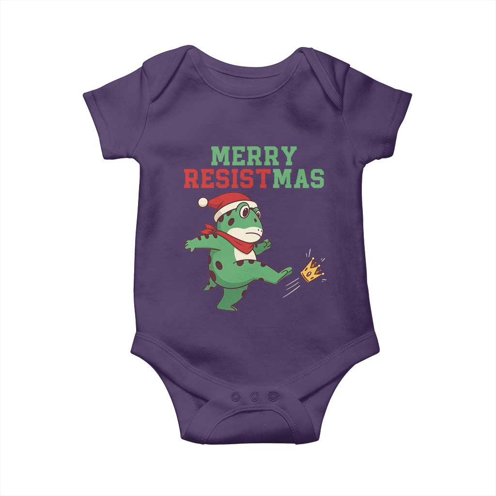 Merry Resistmas Frog Christmas Baby Onesie TS14 Purple Print Your Wear