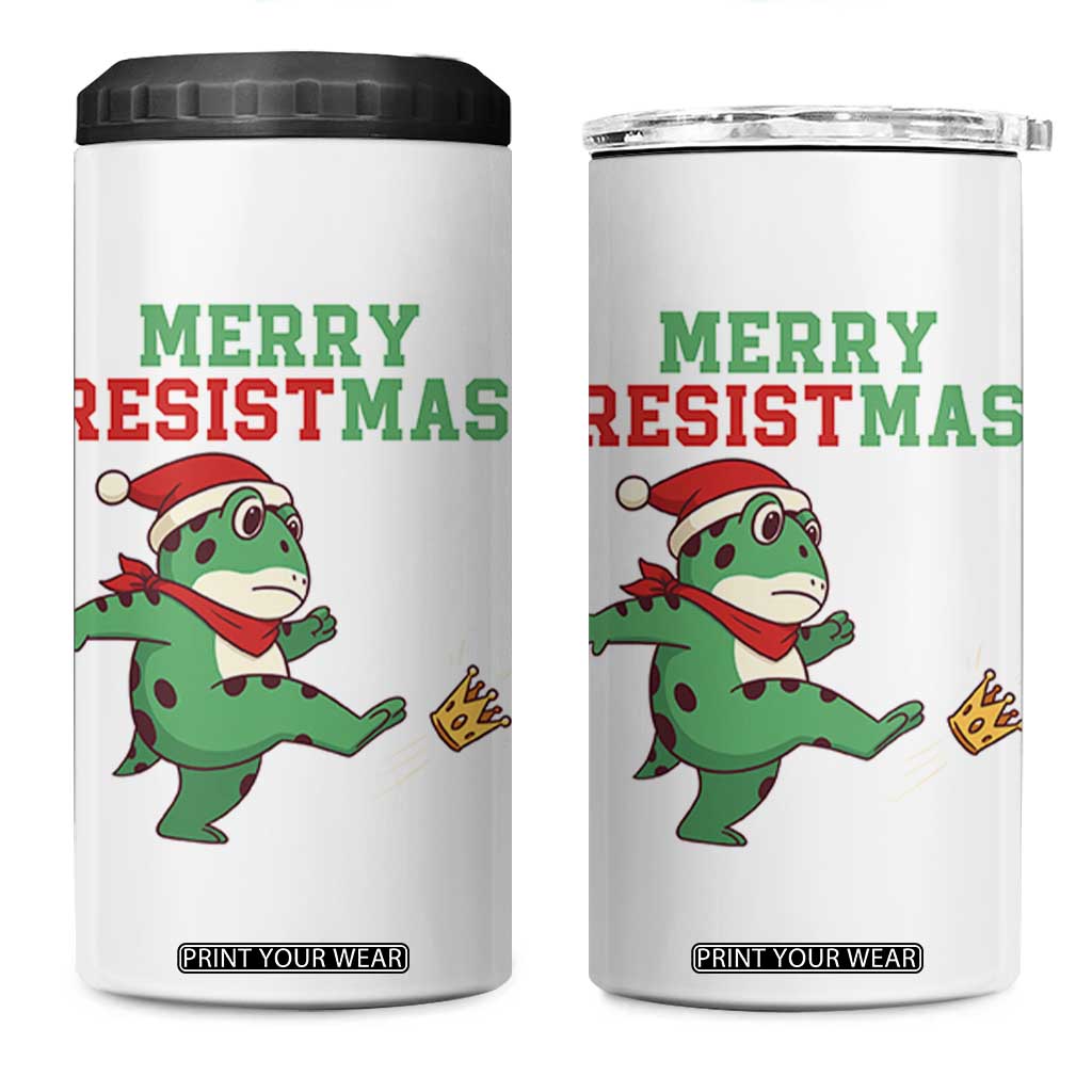 Merry Resistmas Frog Christmas 4 in 1 Can Cooler Tumbler TS14 One Size: 16 oz White Print Your Wear