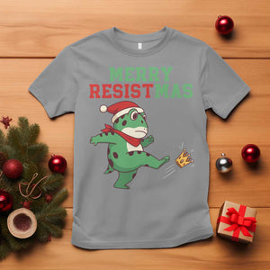 Merry Resistmas Frog Christmas T Shirt TS14 Sport Gray Print Your Wear