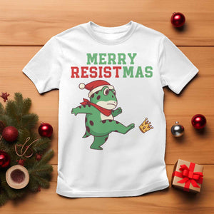 Merry Resistmas Frog Christmas T Shirt TS14 White Print Your Wear
