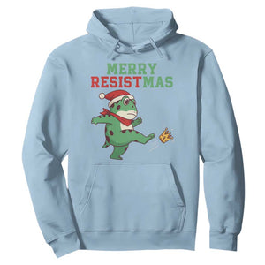 Merry Resistmas Frog Christmas Hoodie TS14 Light Blue Print Your Wear