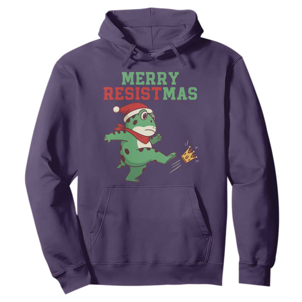 Merry Resistmas Frog Christmas Hoodie TS14 Purple Print Your Wear