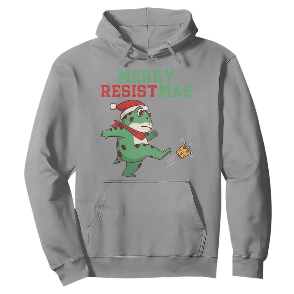 Merry Resistmas Frog Christmas Hoodie TS14 Sport Gray Print Your Wear