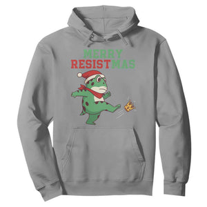 Merry Resistmas Frog Christmas Hoodie TS14 Sport Gray Print Your Wear