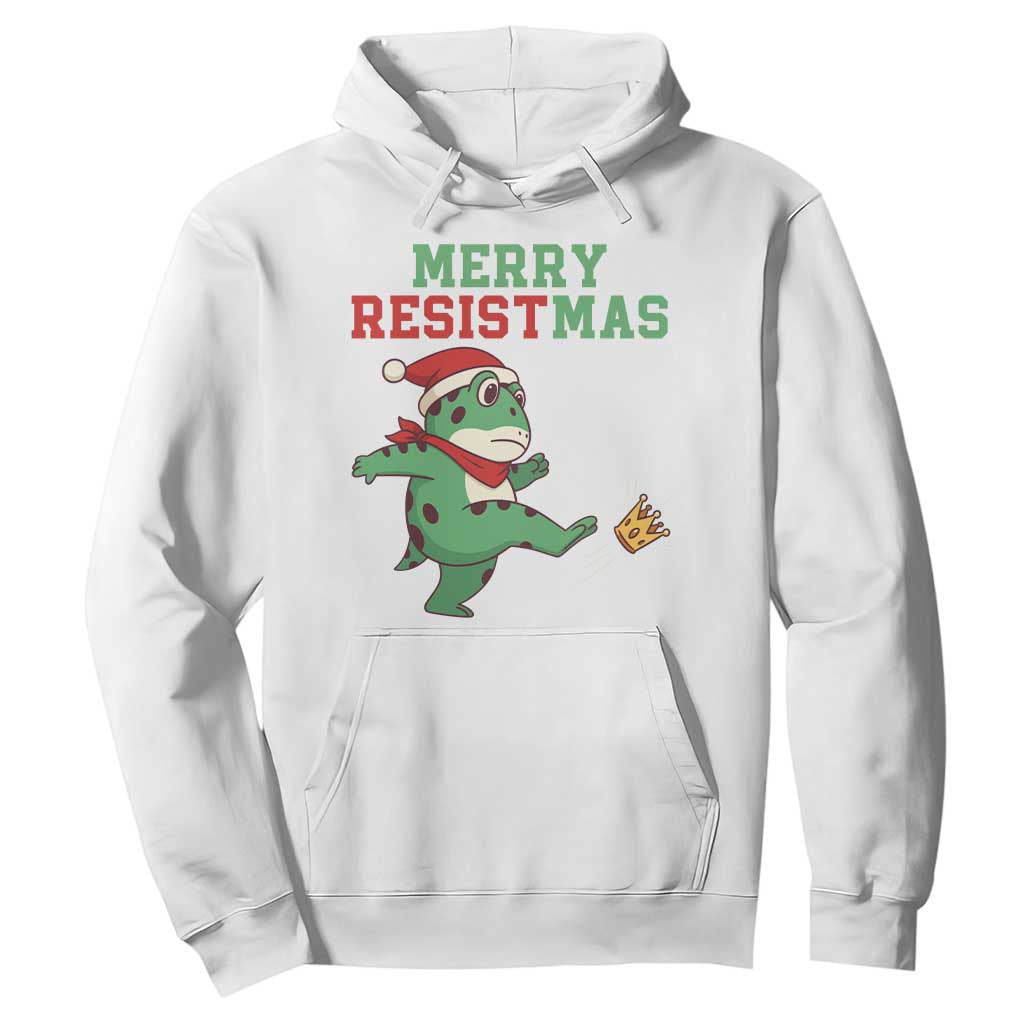 Merry Resistmas Frog Christmas Hoodie TS14 White Print Your Wear