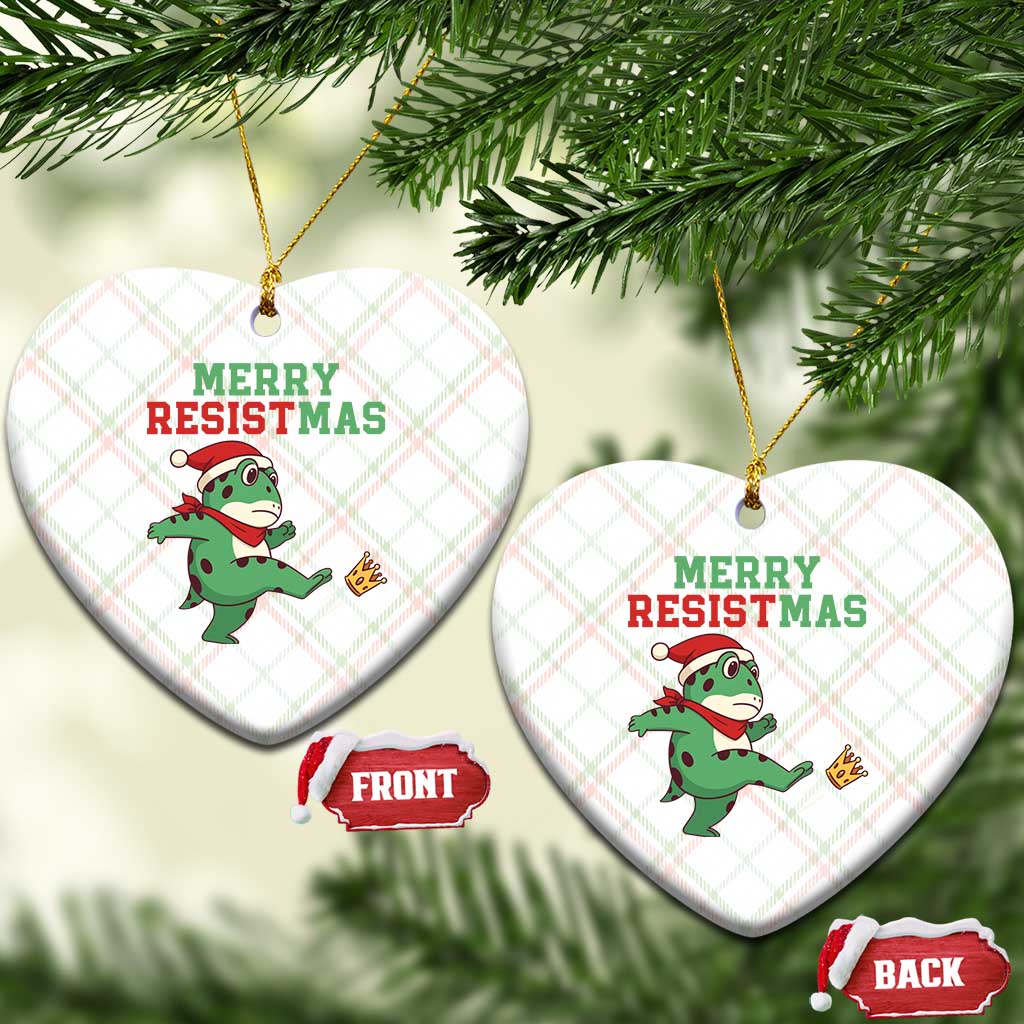 Merry Resistmas Frog Christmas Ceramic Ornament TS14 Print Your Wear