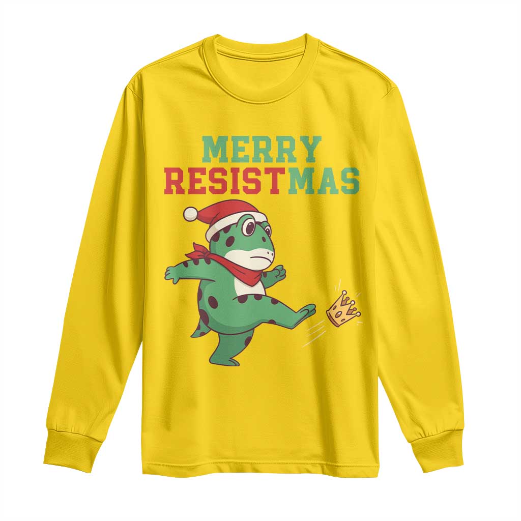 Merry Resistmas Frog Christmas Long Sleeve Shirt TS14 Daisy Print Your Wear