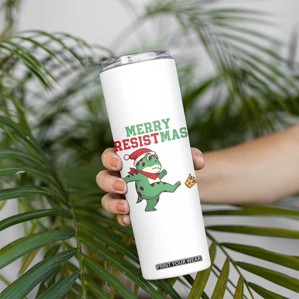 Merry Resistmas Frog Christmas Skinny Tumbler TS14 Print Your Wear