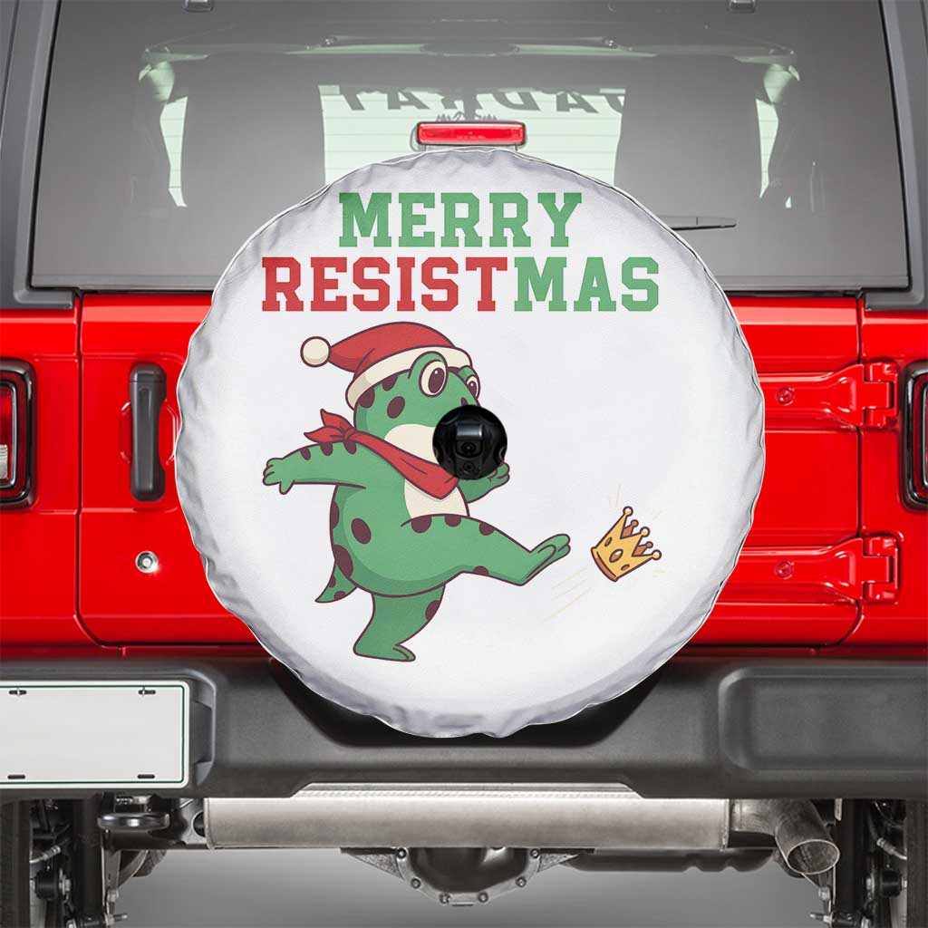 Merry Resistmas Frog Christmas Spare Tire Cover TS14 White Print Your Wear