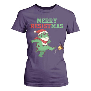 Merry Resistmas Frog Christmas T Shirt For Women TS14 Purple Print Your Wear