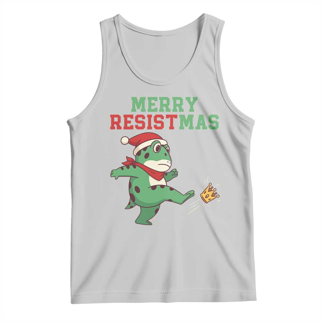 Merry Resistmas Frog Christmas Tank Top TS14 Ash Print Your Wear
