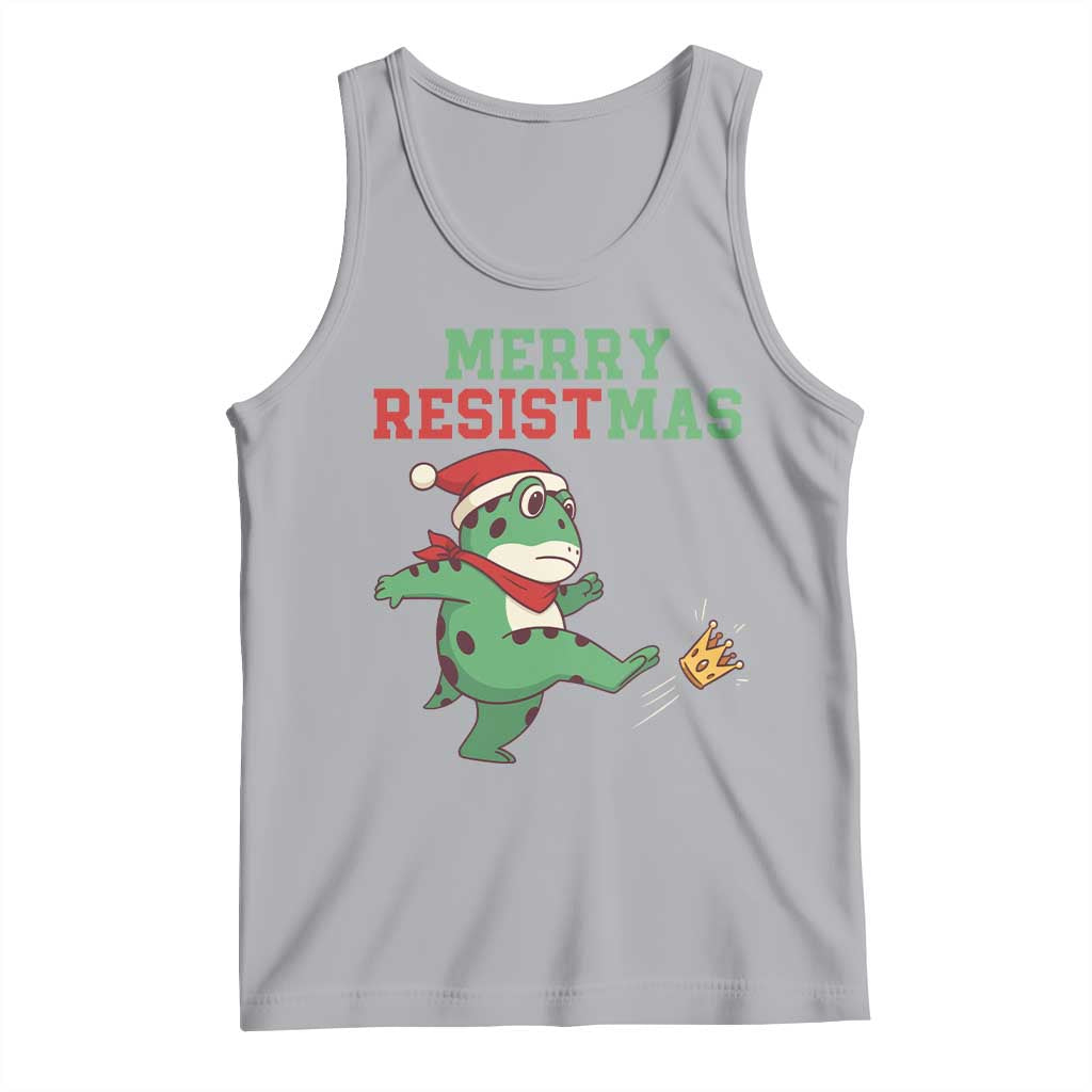 Merry Resistmas Frog Christmas Tank Top TS14 Athletic Heather Print Your Wear
