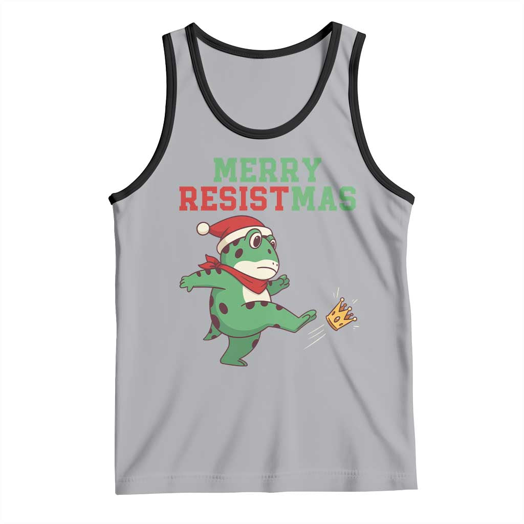 Merry Resistmas Frog Christmas Tank Top TS14 Athletic Heather Black Print Your Wear